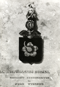 107042 Afbeelding van het familiewapen van Johannes Borski, geboren 1755, burgemeester van Utrecht (1822-1824), ...